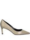 Hugo Boss Pointed-toe Leather Pumps In Neutral