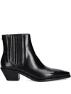 Hugo Boss Pointed-toe Panelled Boots In Black