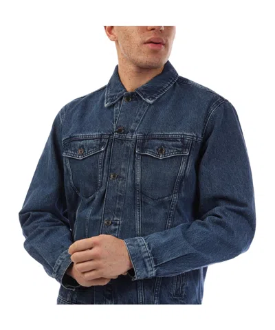 Hugo Boss Pointedcollar Denim Jacket In Blue