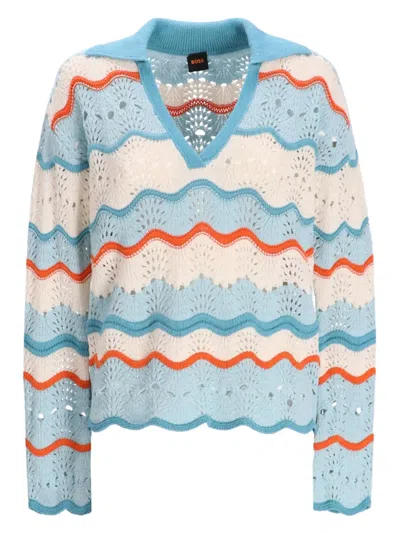 HUGO BOSS POINTELLE-KNIT SWEATER