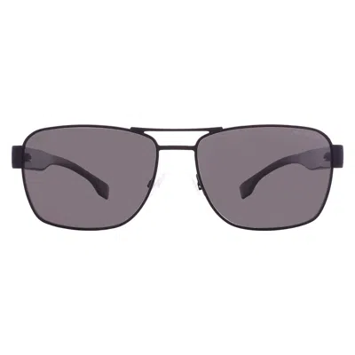 Hugo Boss Polarized Grey Navigator Men's Sunglasses Boss 1441/o/s 0807/m9 60 In Black