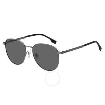 Hugo Boss Polarized Grey Pilot Men's Sunglasses Boss 1536/f/s 0r80/m9 57 In Black