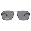 Hugo Boss Polarized Grey Rectangular Men's Sunglasses Boss 0521/s 0003/ah 64 In Gray