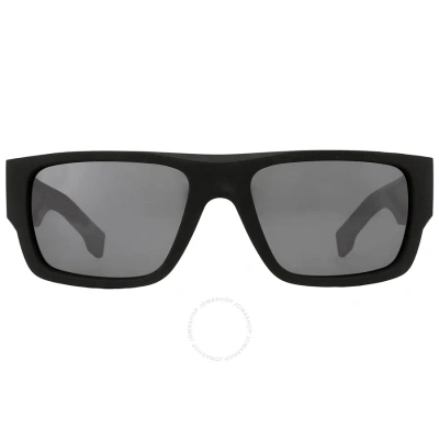 Hugo Boss Polarized Grey Rectangular Men's Sunglasses Boss 1498/s 0o6w/25 58 In Black / Grey
