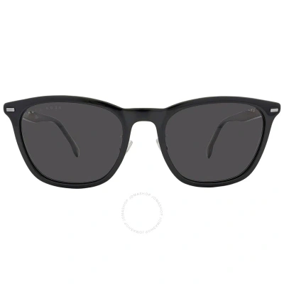 Hugo Boss Polarized Grey Square Men's Sunglasses Boss 1290/f/sk 0807/m9 56 In Black / Grey