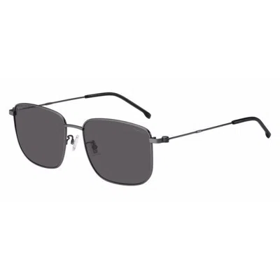Hugo Boss Polarized Grey Square Men's Sunglasses Boss 1619/f/s 0r80/m9 58 In Metallic