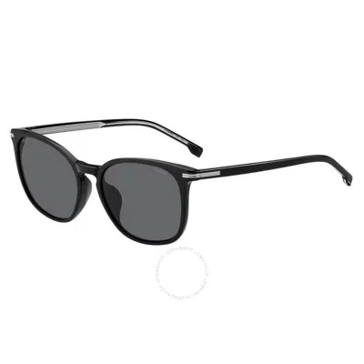 Hugo Boss Polarized Grey Square Men's Sunglasses Boss 1668/f/sk 0807/m9 56 In Black
