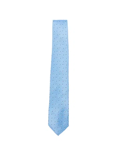 Hugo Boss Polka-dot Silk Tie In Blue