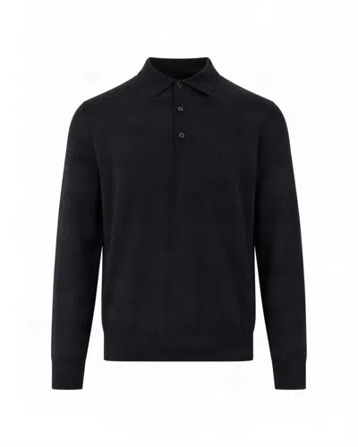 Hugo Boss Polo Lana Merino Black In 001