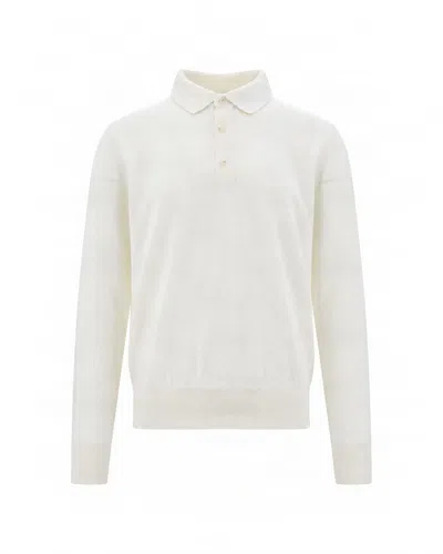 Hugo Boss Polo Lana Merino Open White In 118