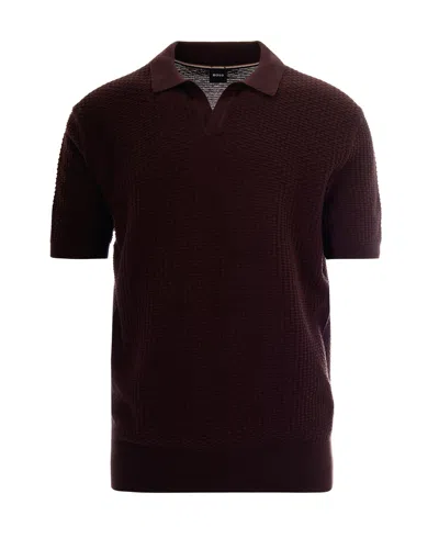 Hugo Boss Polo Natalo Dark Brown In Black