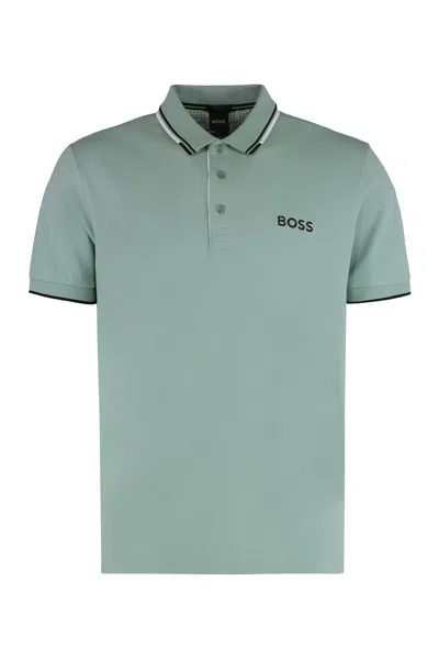 Hugo Boss Polo Paddy In Mixed Cotton In Green