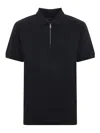 Hugo Boss Mercerized Cotton Polo Shirt With Contrast Zip In Black