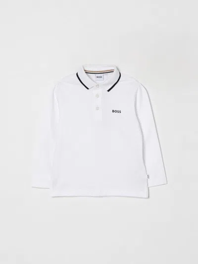 HUGO BOSS POLO SHIRT BOSS KIDS COLOR WHITE,H73131001