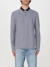 Hugo Boss Gray Spread Collar Polo In Blue
