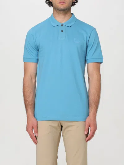 Hugo Boss Passenger Mens Stretch-cotton Slim-fit Polo Shirt With Log In Open Blue 486