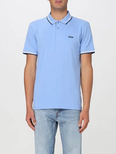 HUGO BOSS POLO SHIRT BOSS MEN COLOR GNAWED BLUE,G86432011