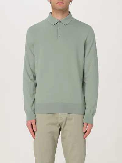 Hugo Boss Long-sleeve Cotton Polo Shirt In Green