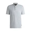 Hugo Boss Polo Shirt In Cotton And Silk With Corduroy Effect In Gray