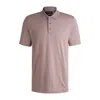 Hugo Boss Polo Shirt In Cotton And Silk With Corduroy Effect In Pink