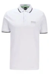 Hugo Boss Polo Shirt In Cotton-blend Piqu With S.caf In White
