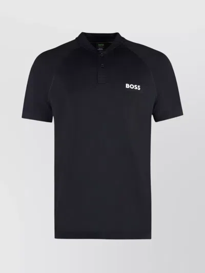 Hugo Boss Polo Shirt In Technical Fabric In Black