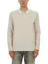 Hugo Boss Beige Solid Shirt Collar Polo In Beige