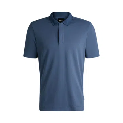Hugo Boss Polo Shirt With Antibacterial Performance In Blue