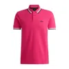Hugo Boss Cotton-piqué Paddy Polo Shirt With Contrast Logo In Pink