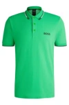 Hugo Boss Polo Shirt With Contrast Logos In Light Green