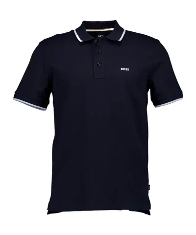 Hugo Boss Polo Shirt With Lapel Short Sleeve In Black