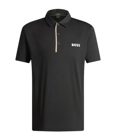 Hugo Boss Polo Shirt With Lapel Short Sleeve In Black
