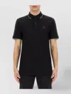 Hugo Boss Black Solid Shirt Collar Polo In Black