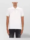 Hugo Boss Polo Shirt With Ribbed Cuffs And Short Sleeves In White