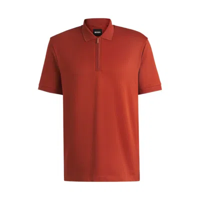 Hugo Boss Polo Shirt With Seersucker Structure In Multi