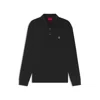 Hugo Boss Polo-style Sweatshirt With Covered Placket In Black
