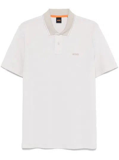 Hugo Boss Polo With Logo In Beige