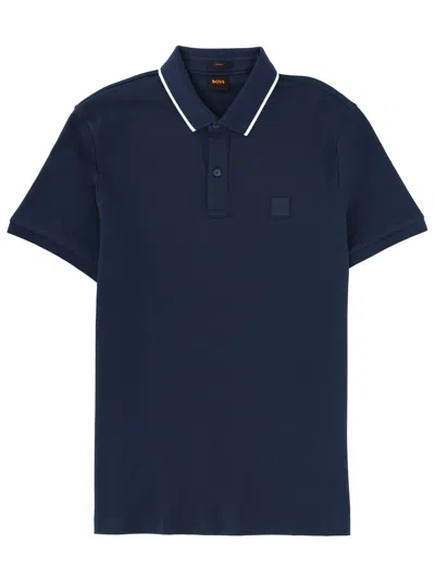 Hugo Boss Boss Men Polo With Logo In Blue