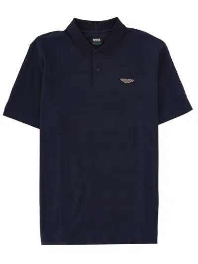 Hugo Boss Polo With Logo In Blue