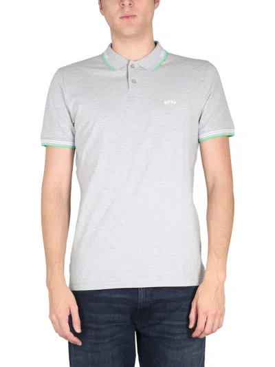 Hugo Boss Polo With Logo In Grey