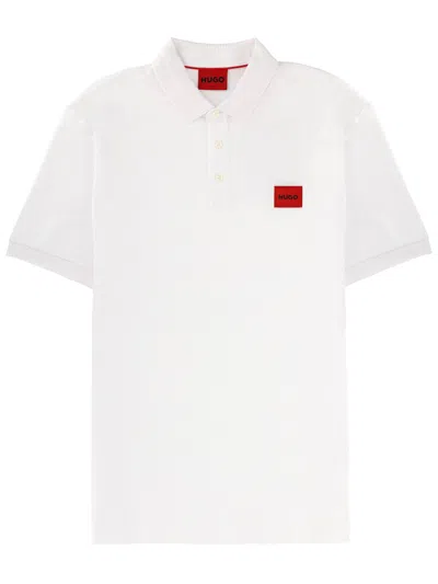 Hugo Boss Polo With Logo Patch In White