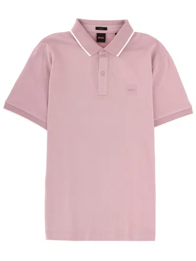 Hugo Boss Boss Men Polo With Logo In Pink