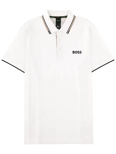 Hugo Boss Boss Men Polo With Logo In White