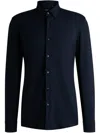 Hugo Boss Regular-fit Button-down Shirt In Linen