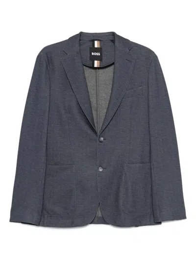 Hugo Boss Polyester Jacket In Gray