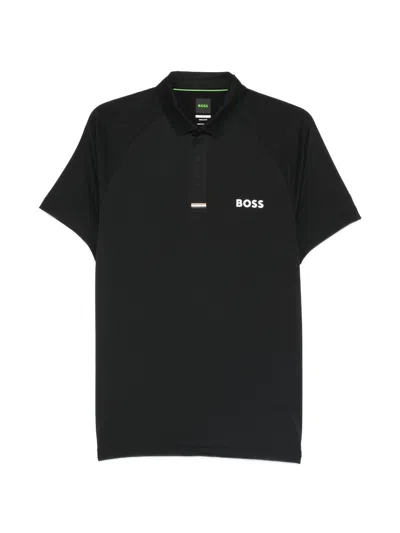 Hugo Boss Polyester Polo Shirt In Black