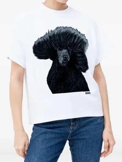 Hugo Boss Poodle-graphic T-shirt In White