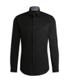 Hugo Boss Slim-fit Shirt In Easy-iron Cotton Poplin In Black