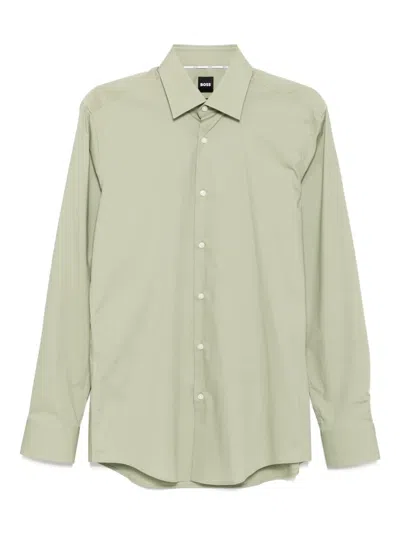 Hugo Boss Poplin Shirt In Metallic