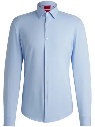 Hugo Boss Poplin Shirt In Blue